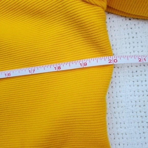 Boden Bronte Ottoman Yellow Rib Textured Knit 3/4 Sleeve Vneck Sz. 12L Dress - Picture 11 of 11